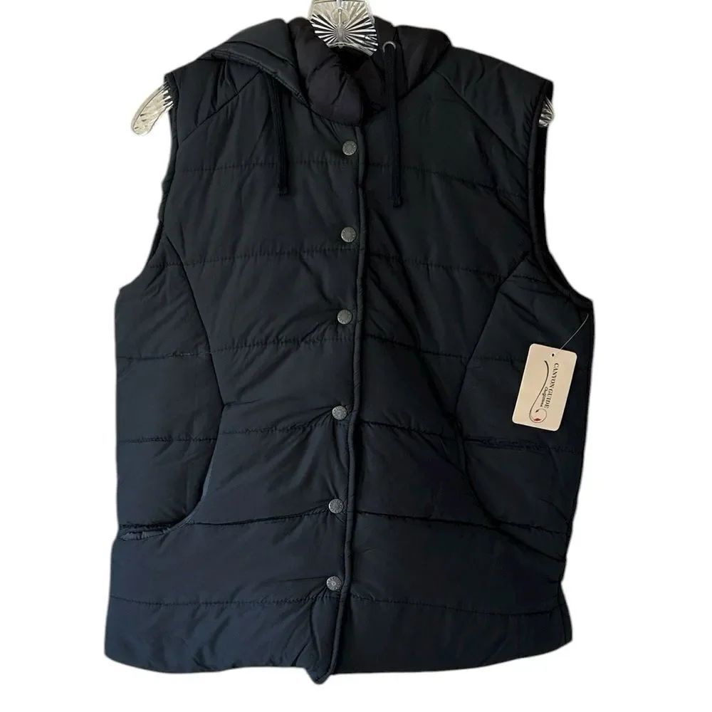 NEW Canyon Guide Outfitters Black Hooded Puffer Vest